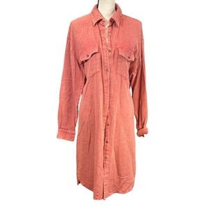 Easel Gauzy Shirt Dress